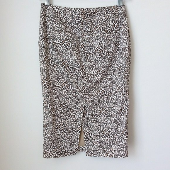 Silk Blend Liz Claiborne Animal Print Pencil Skirt 6 - Picture 2 of 6